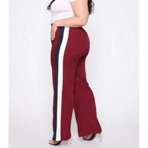 Wide pants red blue white straps plus si